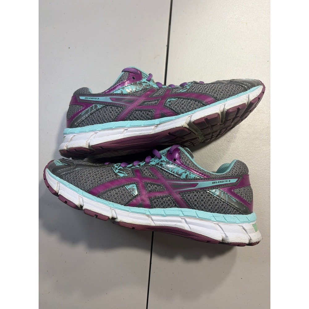 ASICS Gel-Excite 3 Womens Running Shoes Grey Purple Turquoise T5C8N Size 8 - Picture 6 of 10